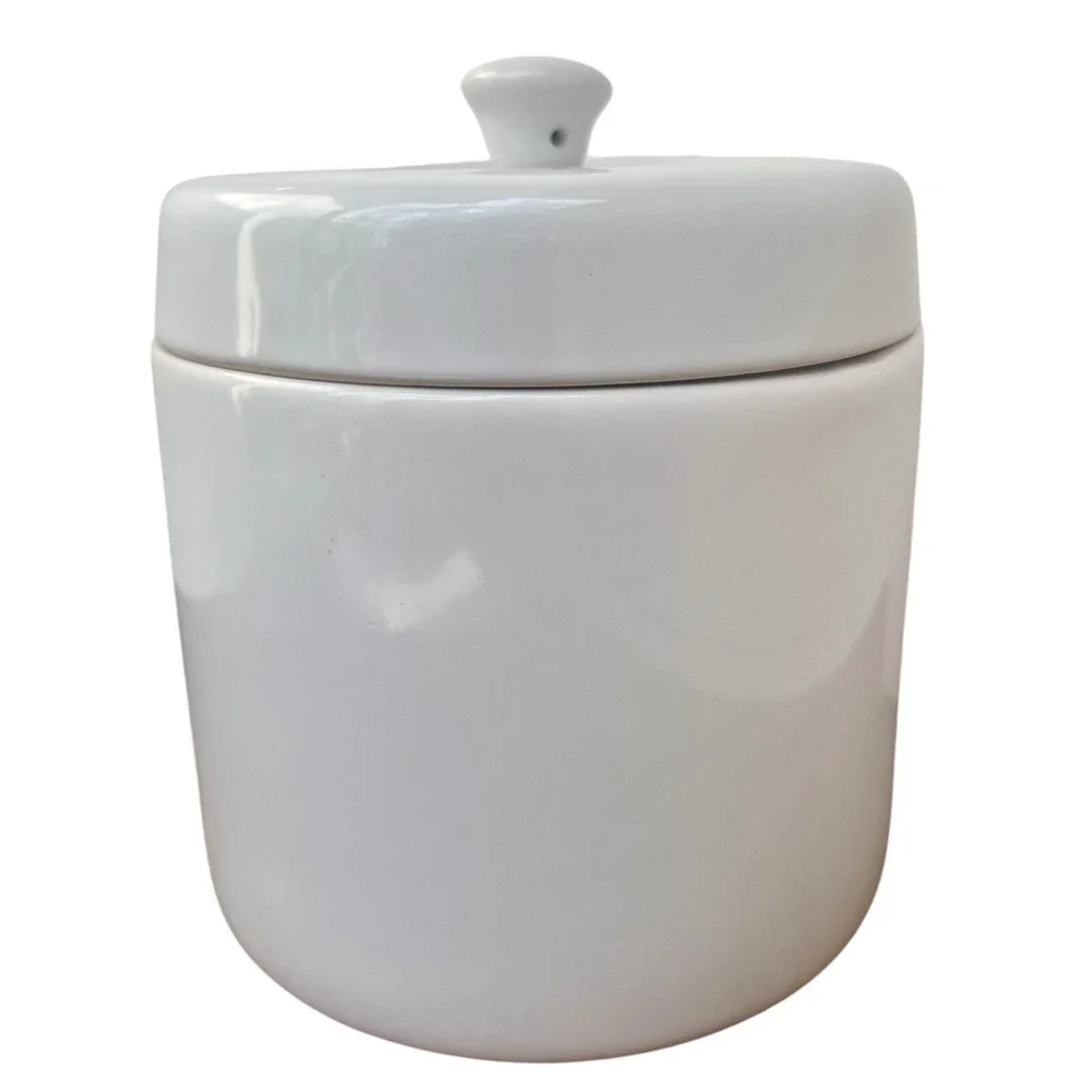 Canister White Ceramic Minimalist‎ Home Decor Small Storage Jar Modern Style